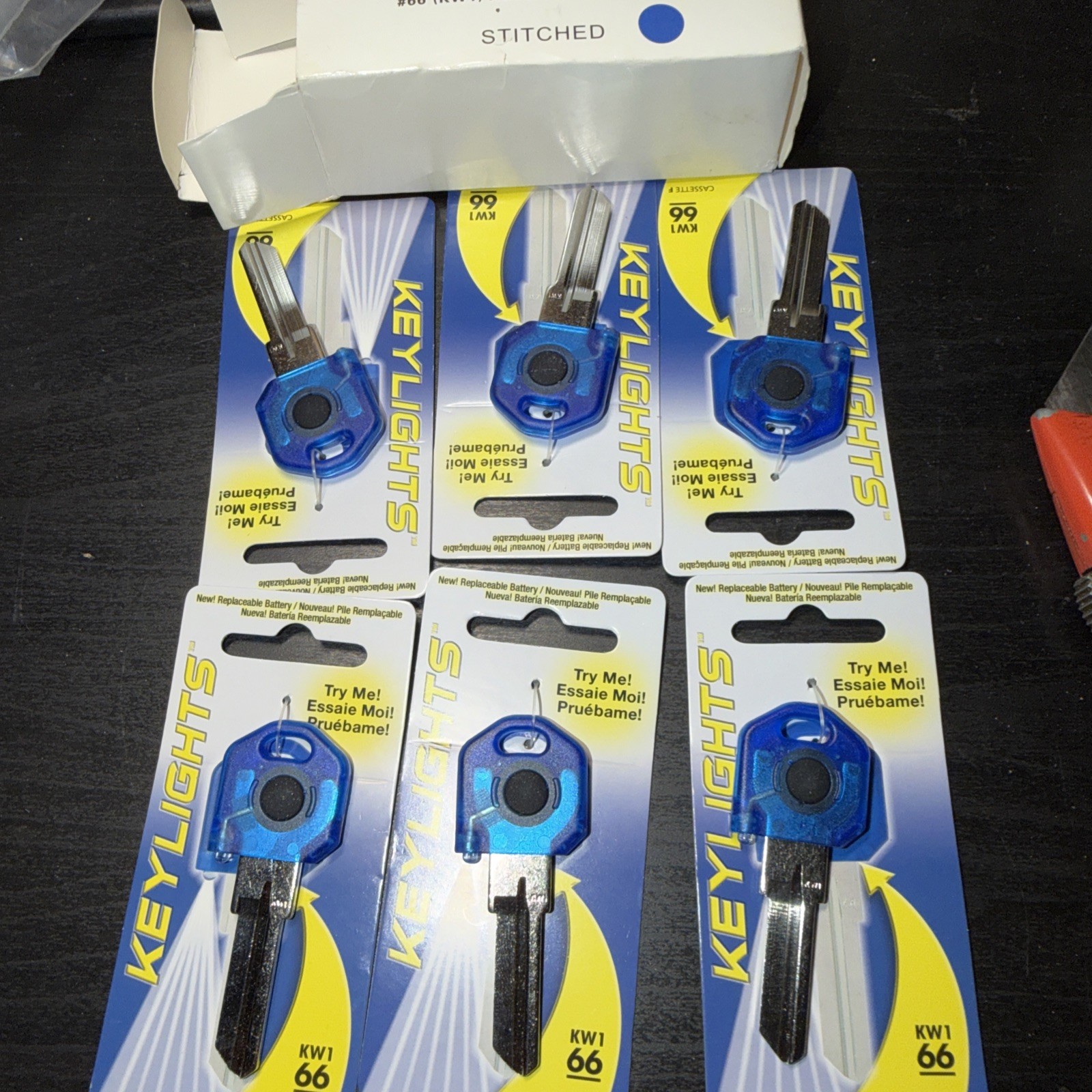 Lot of 6 Hillman Key Lights KW1 Key Blanks Blue Cassette 66 89293