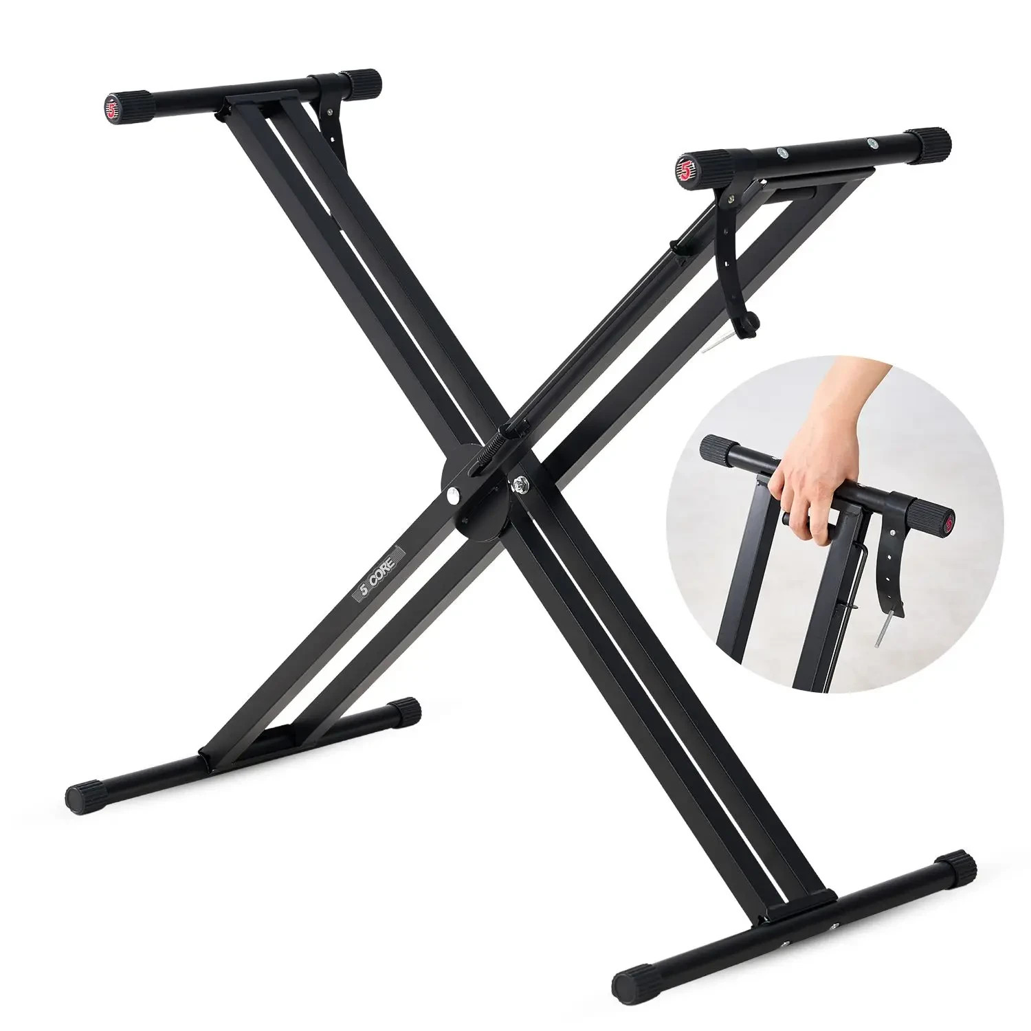 5 Core Keyboard Stand Dual X Shape Adjustable Foldable Key Board Pianos Stands