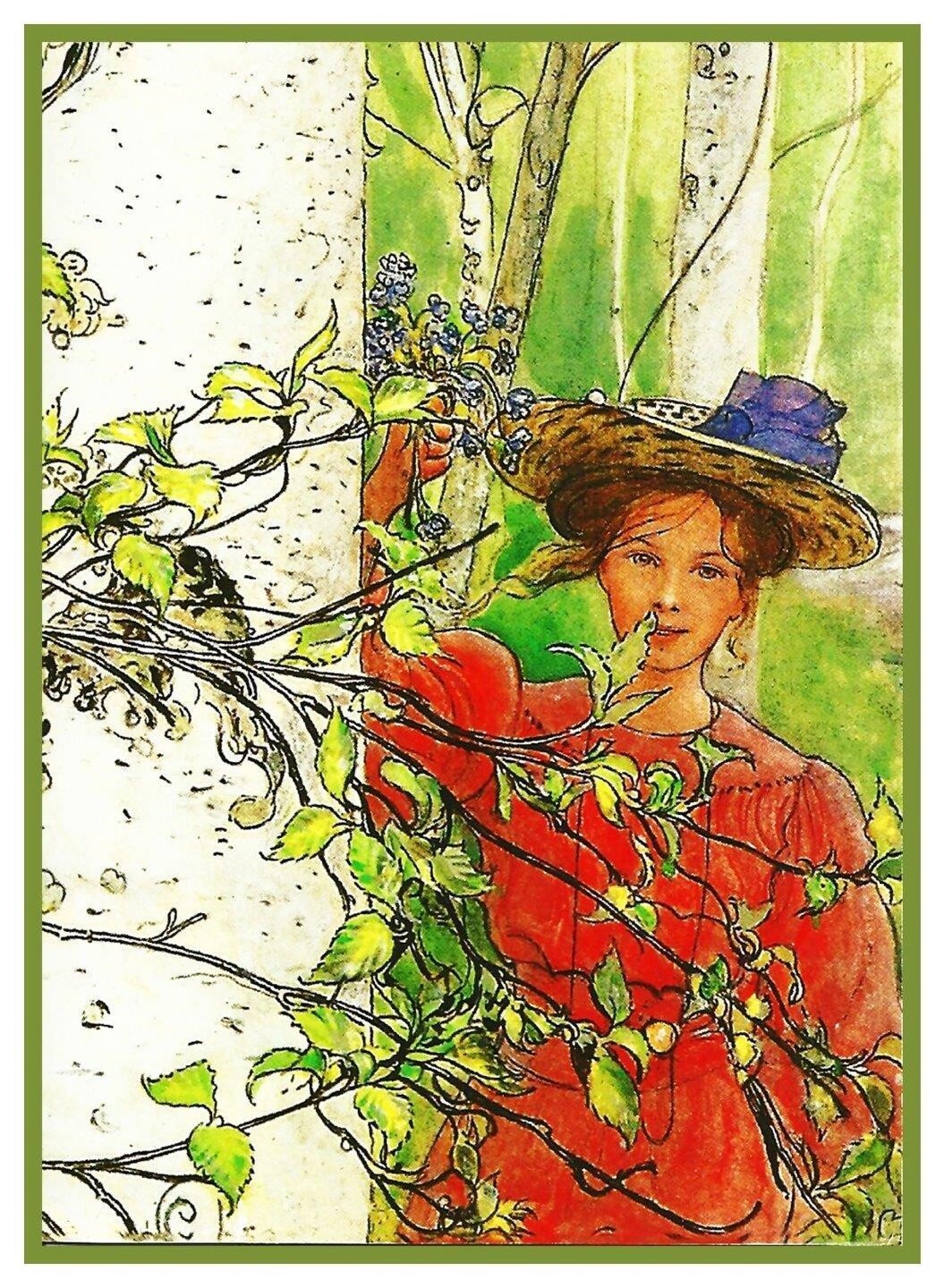 Carl Larsson Girl in Spring Counted Cross Stitch Chart Pattern