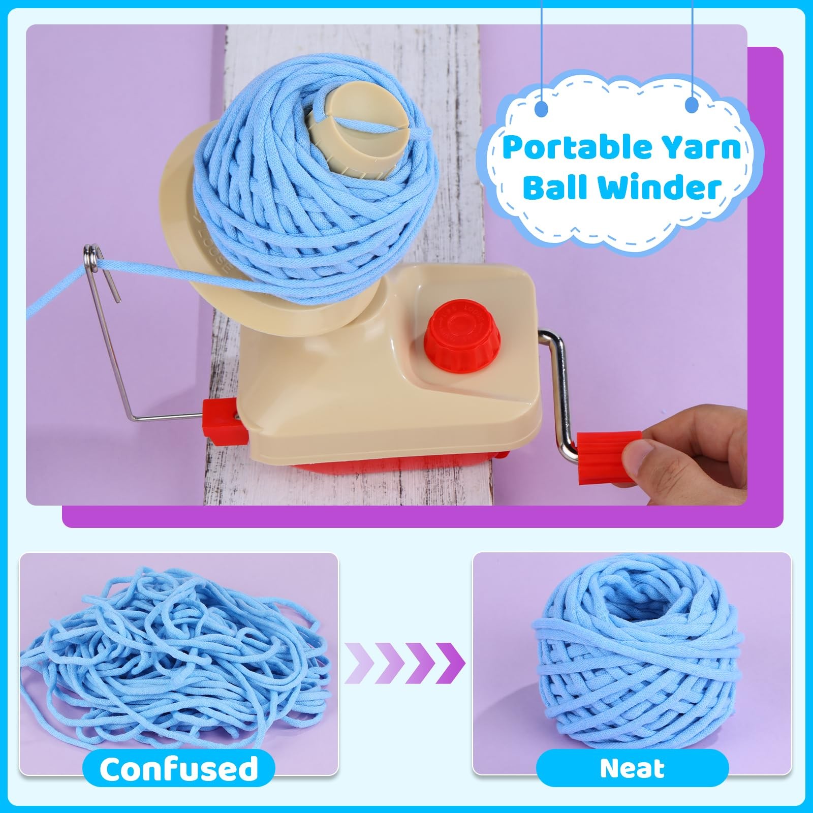 Yarn Winder, Winder for Crocheting, Manual Yarn Winder, Quick Install Efficie...