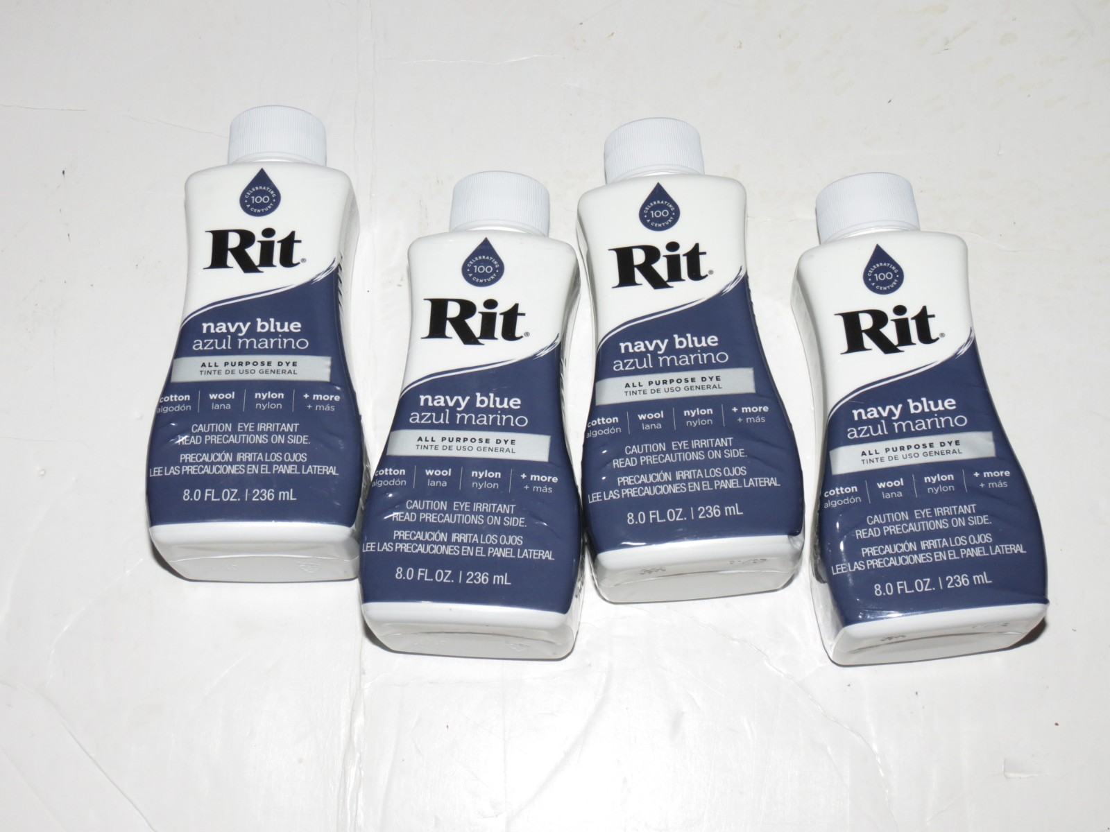 t15 Lot of 4 Bottles Rit Liquid Dye All Purpose Fabric Color 8 fl oz - NAVY BLUE