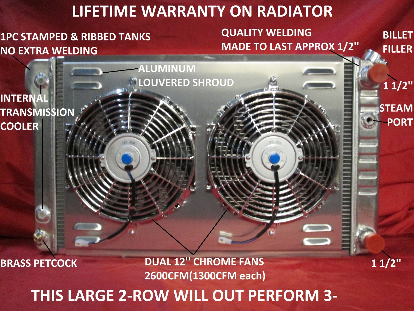 1968-1972 Chevy Chevelle With LS Motor Swap Aluminum Radiator/Shroud & Dual Fans