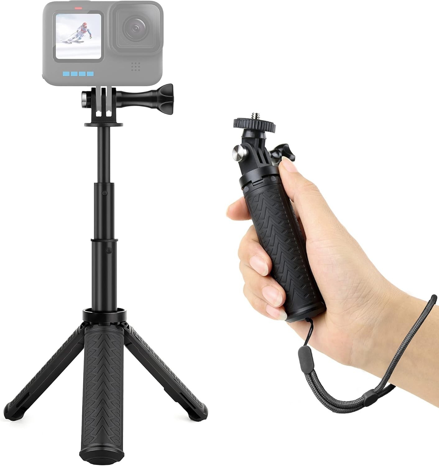 Mini Hand Grip Selfie Stick Tripod Stand for Gopro Hero 13 12 11 10 9 8 7 6 5 4