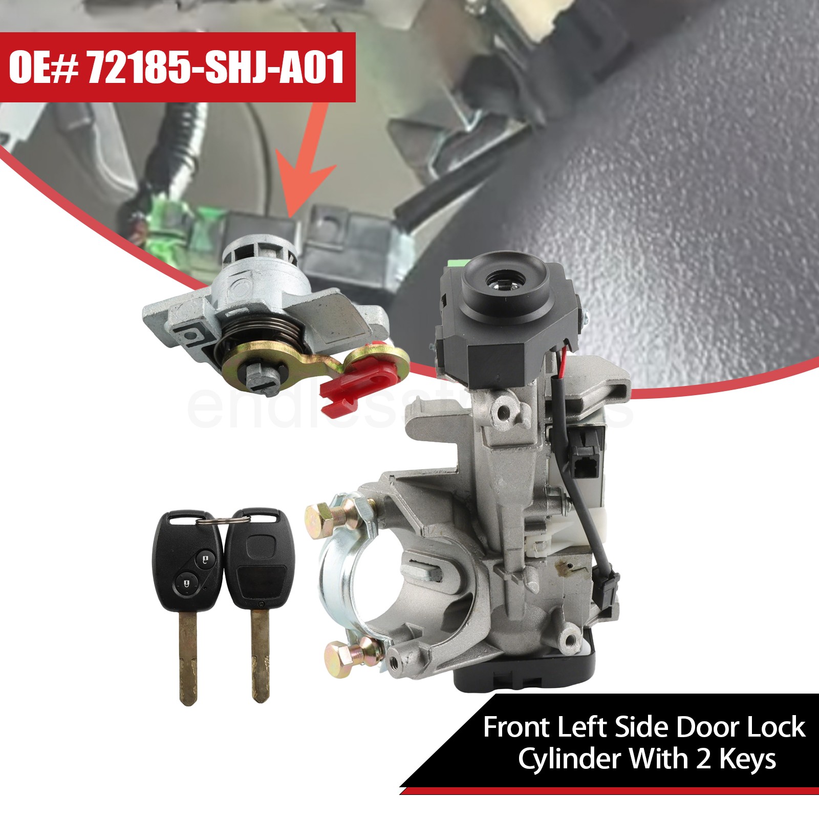 For Odyssey 2005-2010 Ignition & Door Lock Cylinder Switch Assembly Set 2 Keys