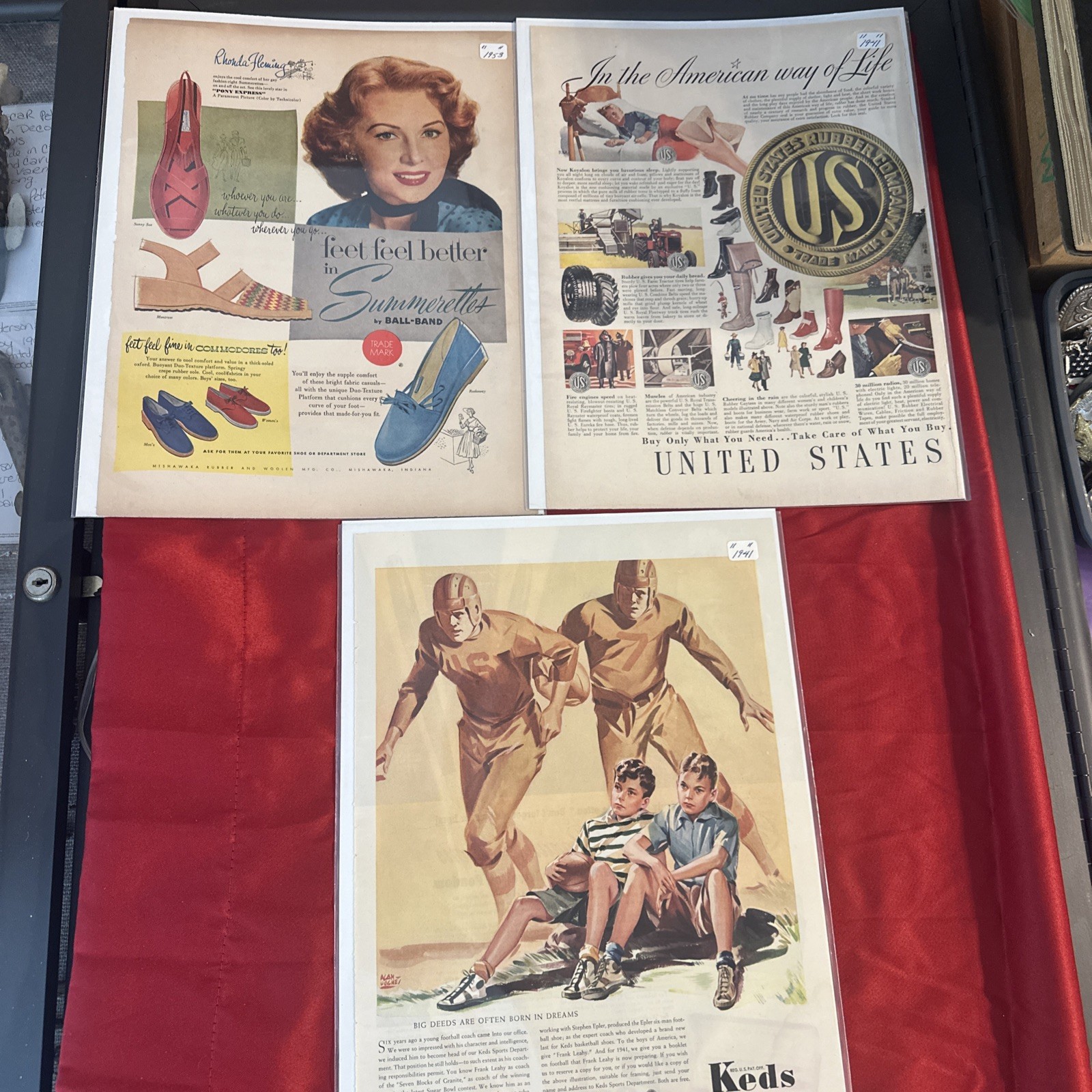 Vintage 1941,1953,1941 Lot Of Three Shoe Advertising Keds, Summerettes,rubber