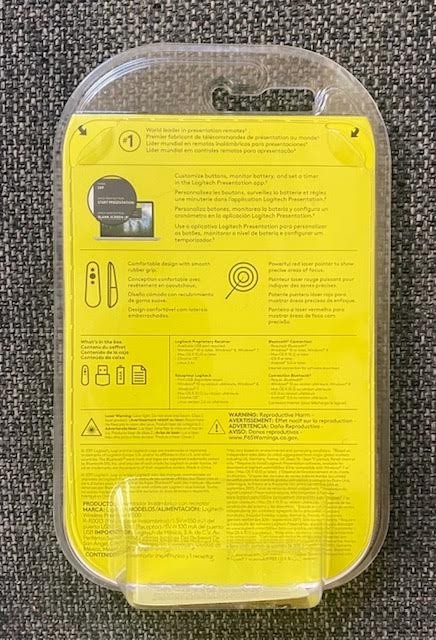 Logitech R500s Laser Presentation Remote, up to 20m/65ft, Mac/iOS Compatible