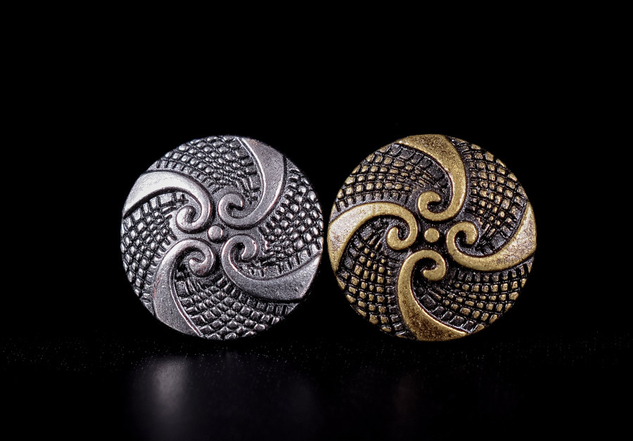 30X Silver Pattern Fast Rivet Studs Leathercraft Decor for Bracelets Bags Belts