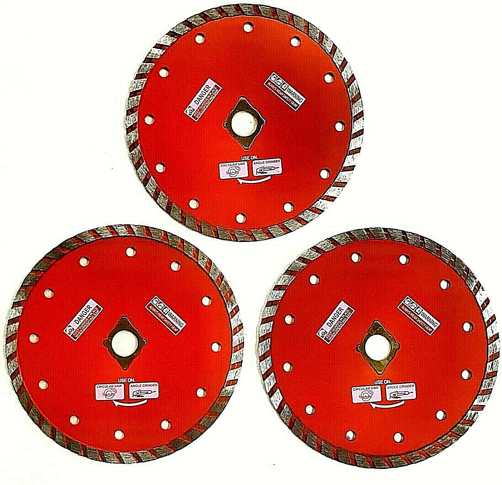 3pk  6" Granite Turbo Diamond Saw Blade For angle grinder
