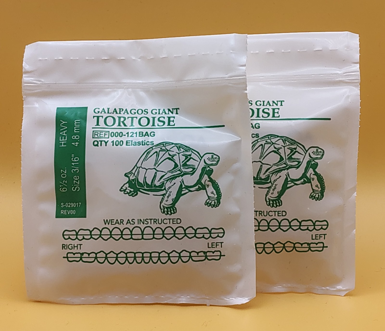 Galapagos Giant Tortoise American Orthodontics Dental Elastics Bands -  200ct