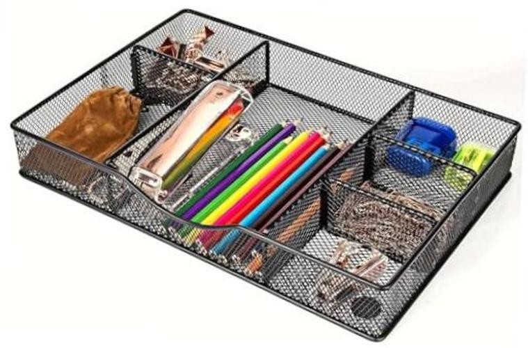 Desk Drawer Organizer Tray, Metal Mesh Drawer Organizers Office, 6 1PC Medium