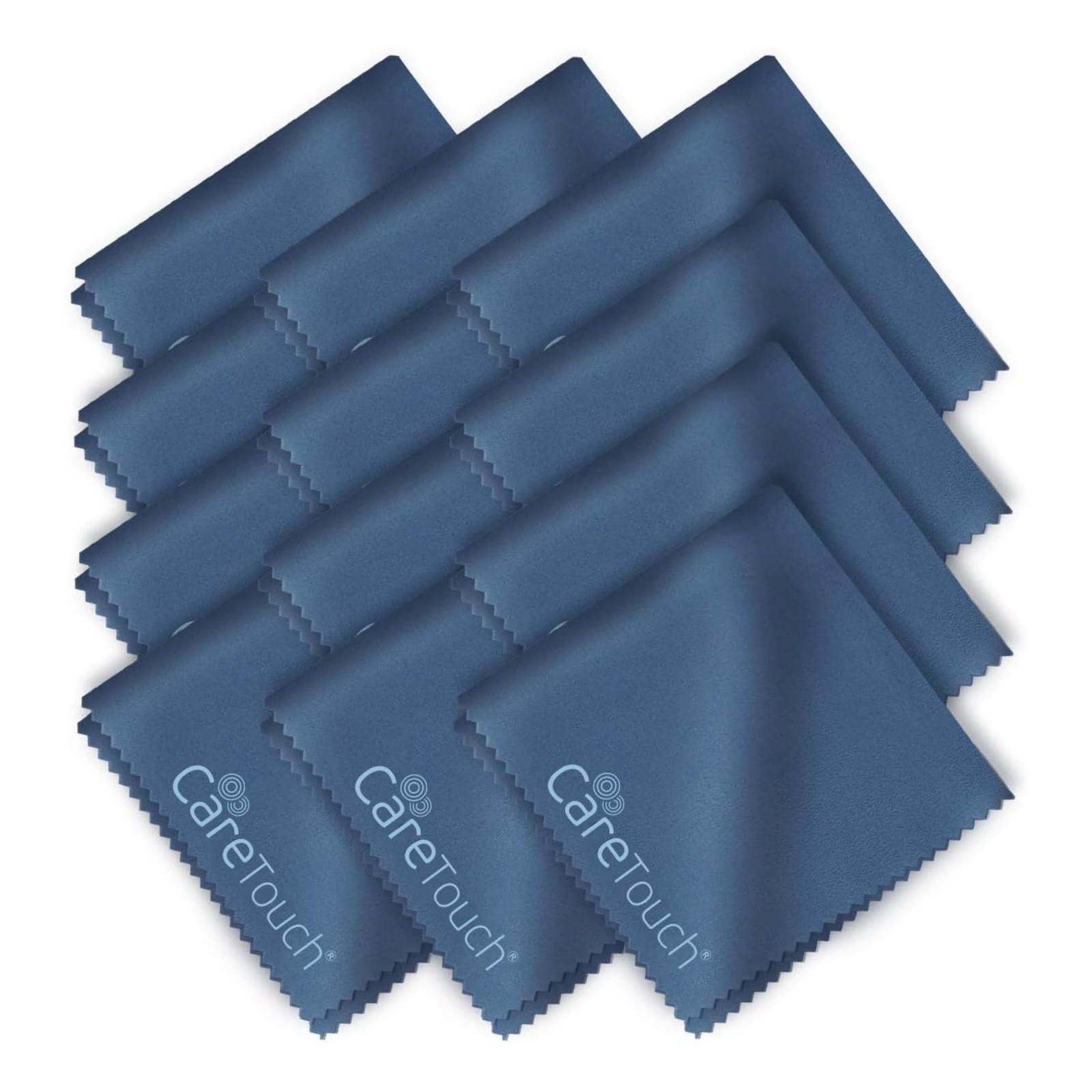 Care Touch Eyeglass Cleaning Cloth - 12 Pack of 6x7 Inch (Pack 12), Navy