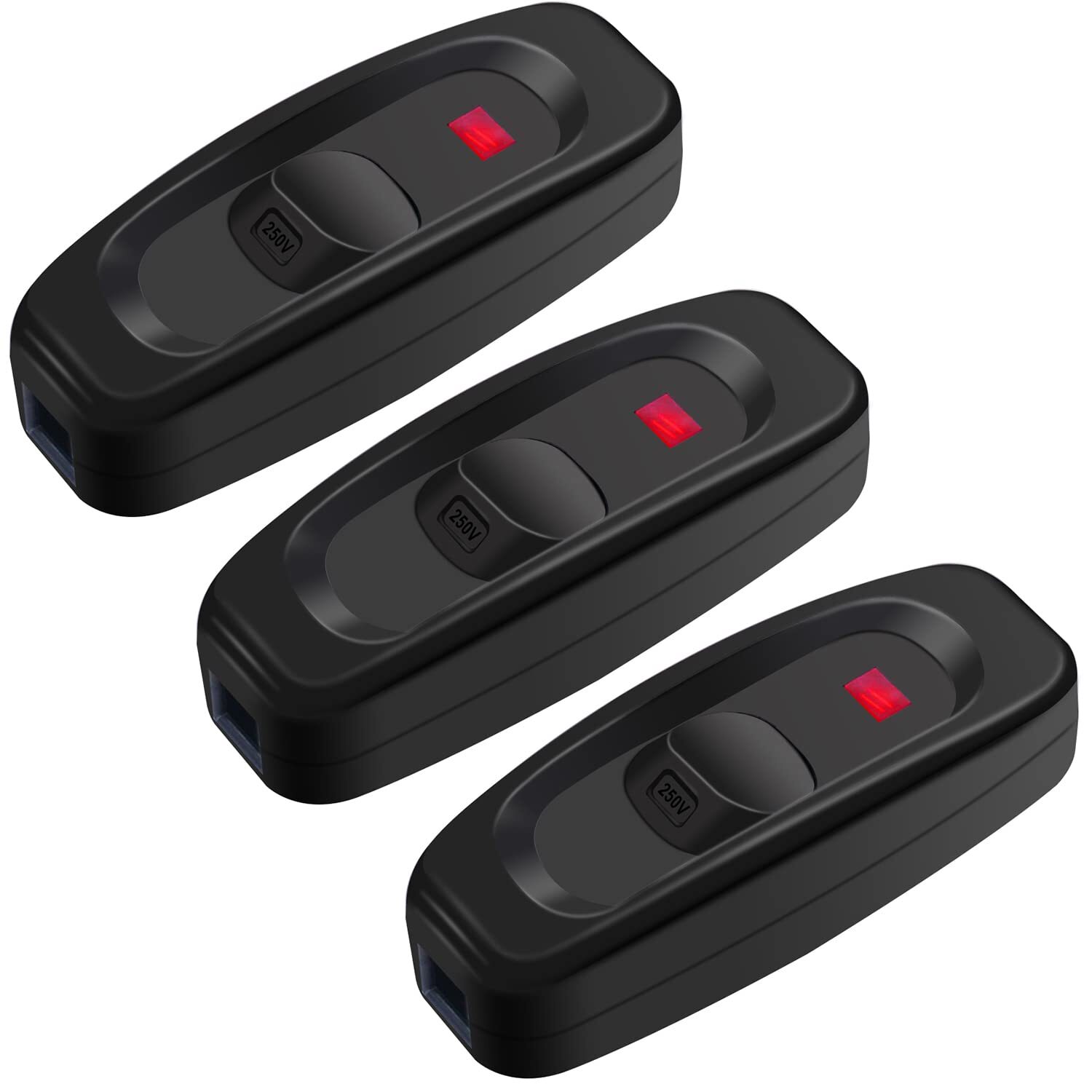 12V Inline Cord Switch With Led Indicator Light Spst On Off 3 Pack