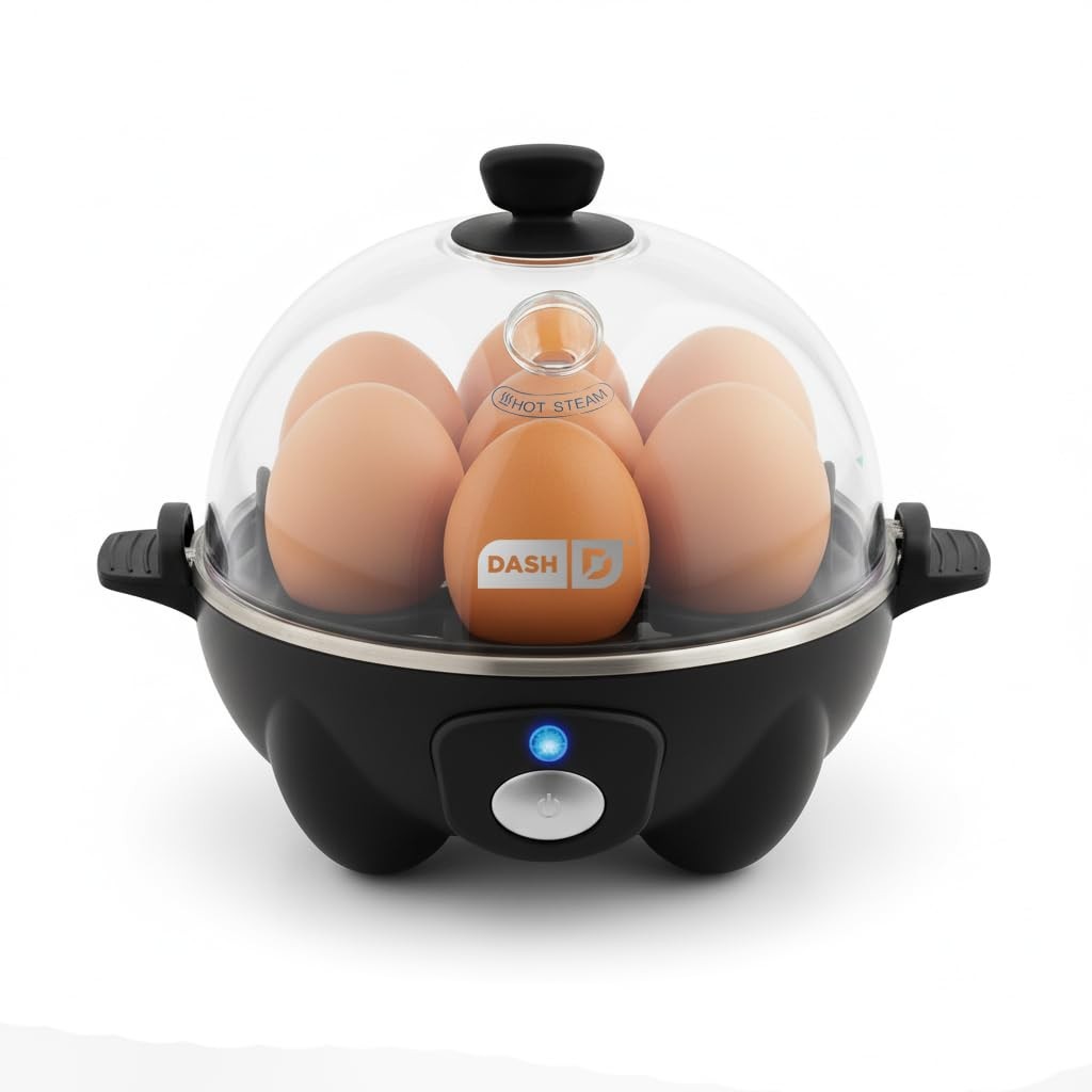 Dash Rapid Egg Cooker - Boiler, Poacher & Steamer - Includes 7 Eggs, Black