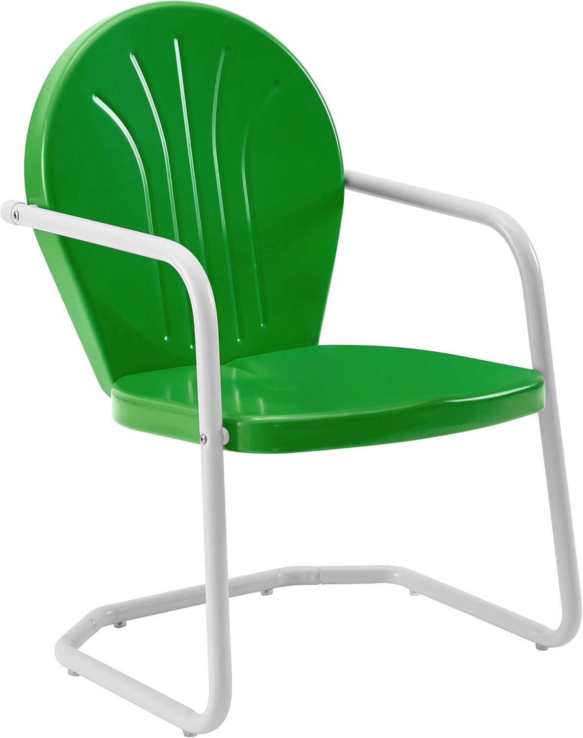 Outdoor Chair, Retro Metal Patio Chairs for Dining, Porch, Deck, Balcony, Green