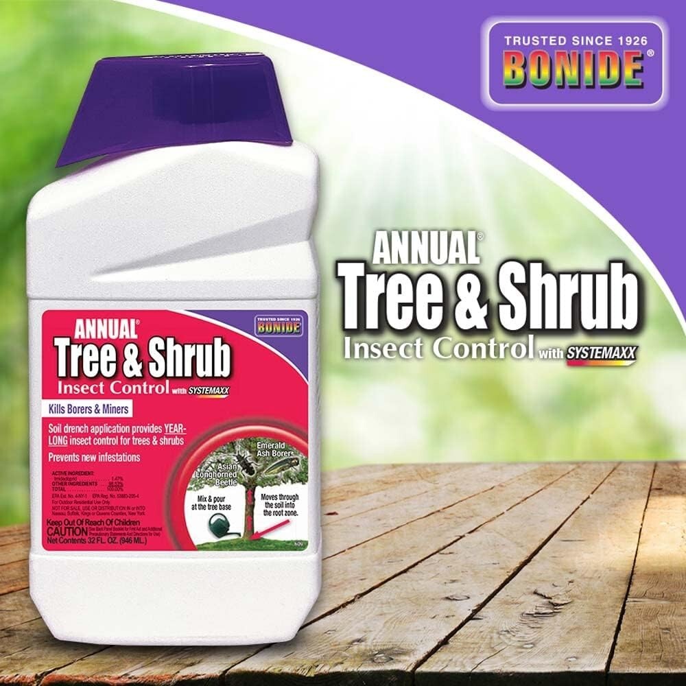Bonide Annual Tree & Shrub Insect Control with Systemaxx, (32 oz Concentrate)
