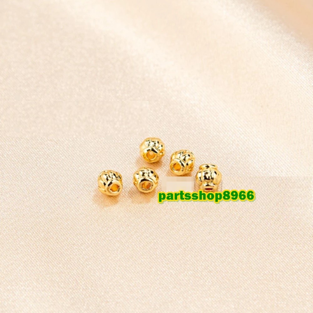 20Pcs Gold plated 14K Yellow Gold Lucky Loose Beads For Bracelet Or Chain 4 mm