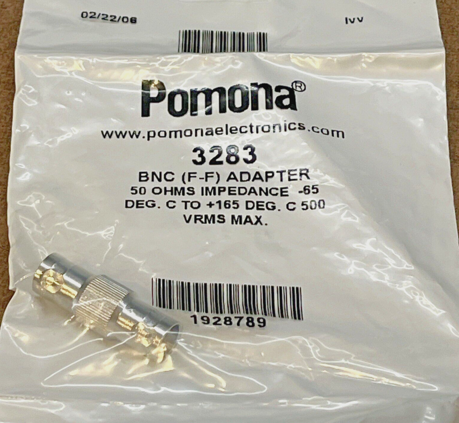 Pomona Electronics 3283 BNC Female to Female Adapter  50 Ohm    (U)
