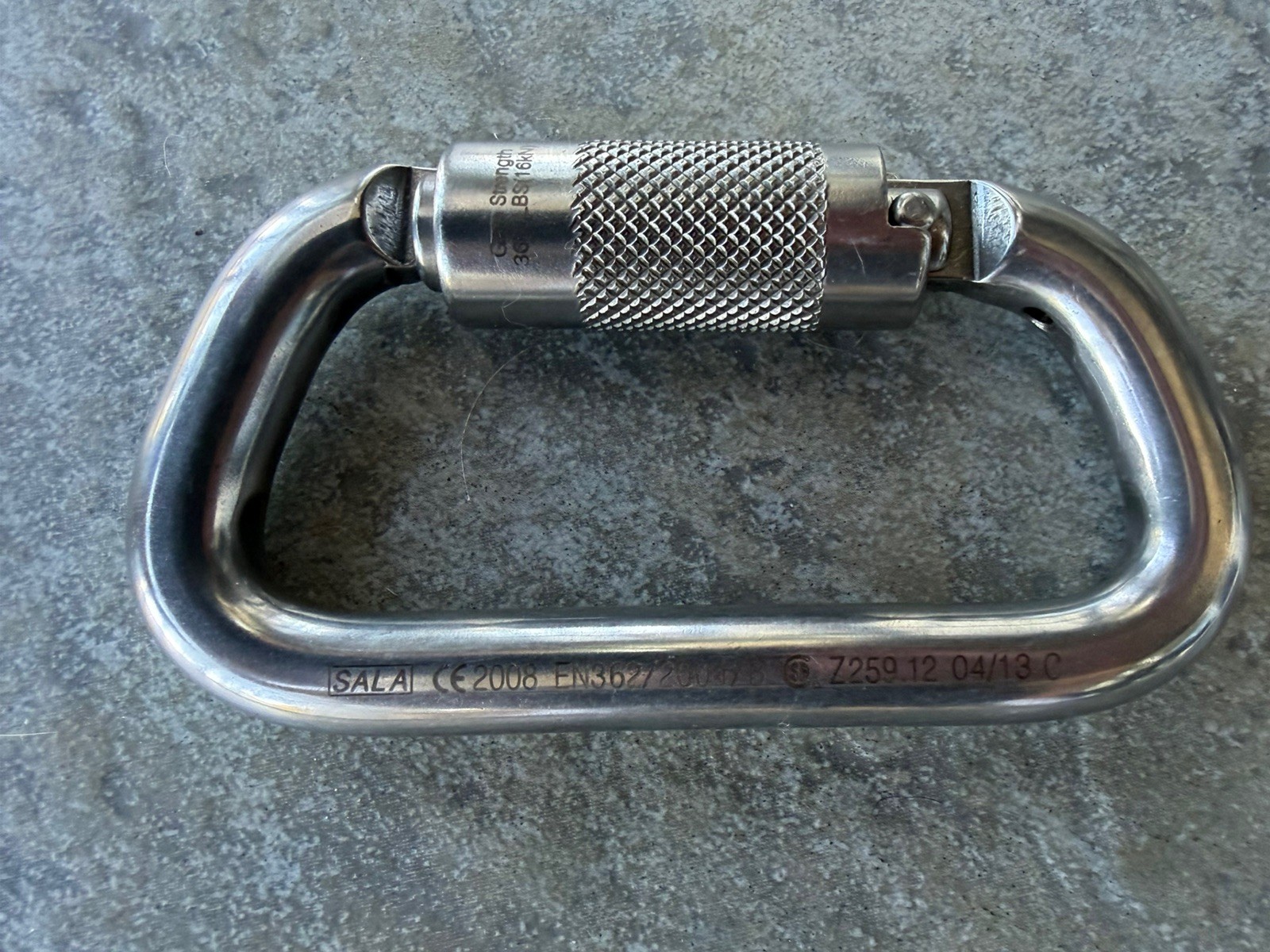 2000127 DBI-SALA SAFLOK CARABINER STAINLESS STEEL 18mm 3600lb gate 11/16”