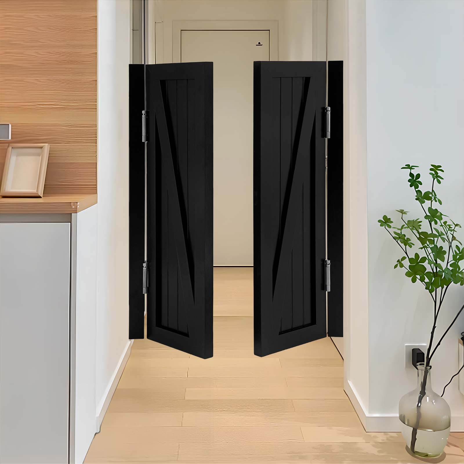 70*90cm 2-Door Swing Solid Wood Door, Partition Door For Shop Entrance Partition