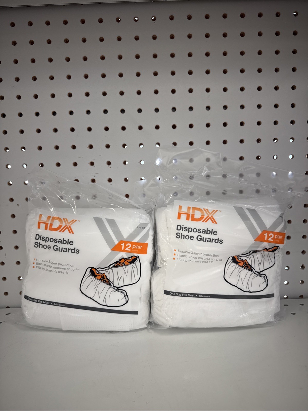 2packs 24 pairs HDX 04614/12HDX Disposable Shoe Guards Fits Up To Size 12