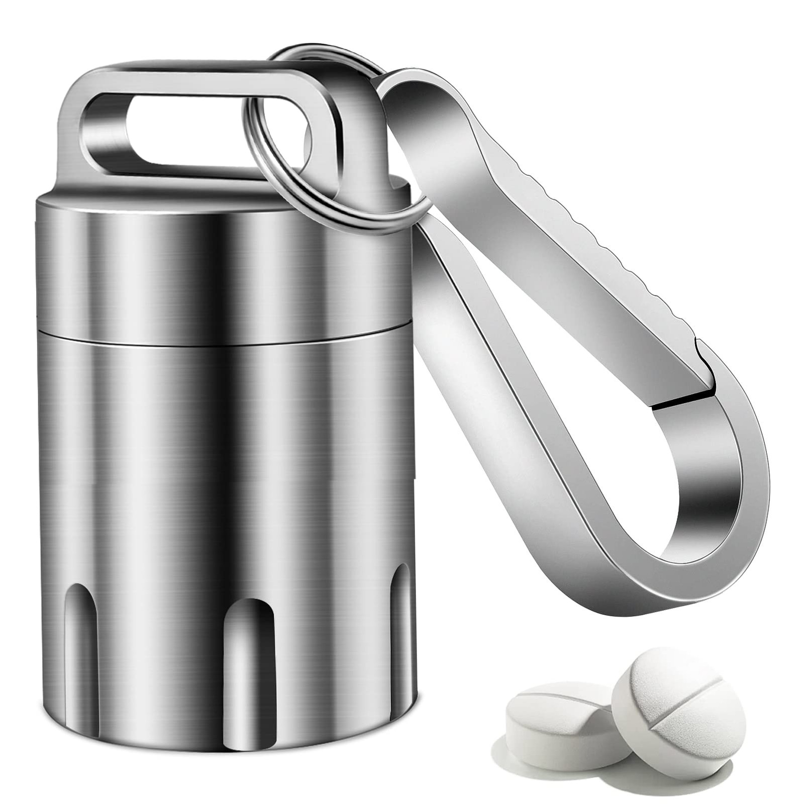 Titanium Small Holder Keychain, Portable Case Waterproof Pocket Container Car...