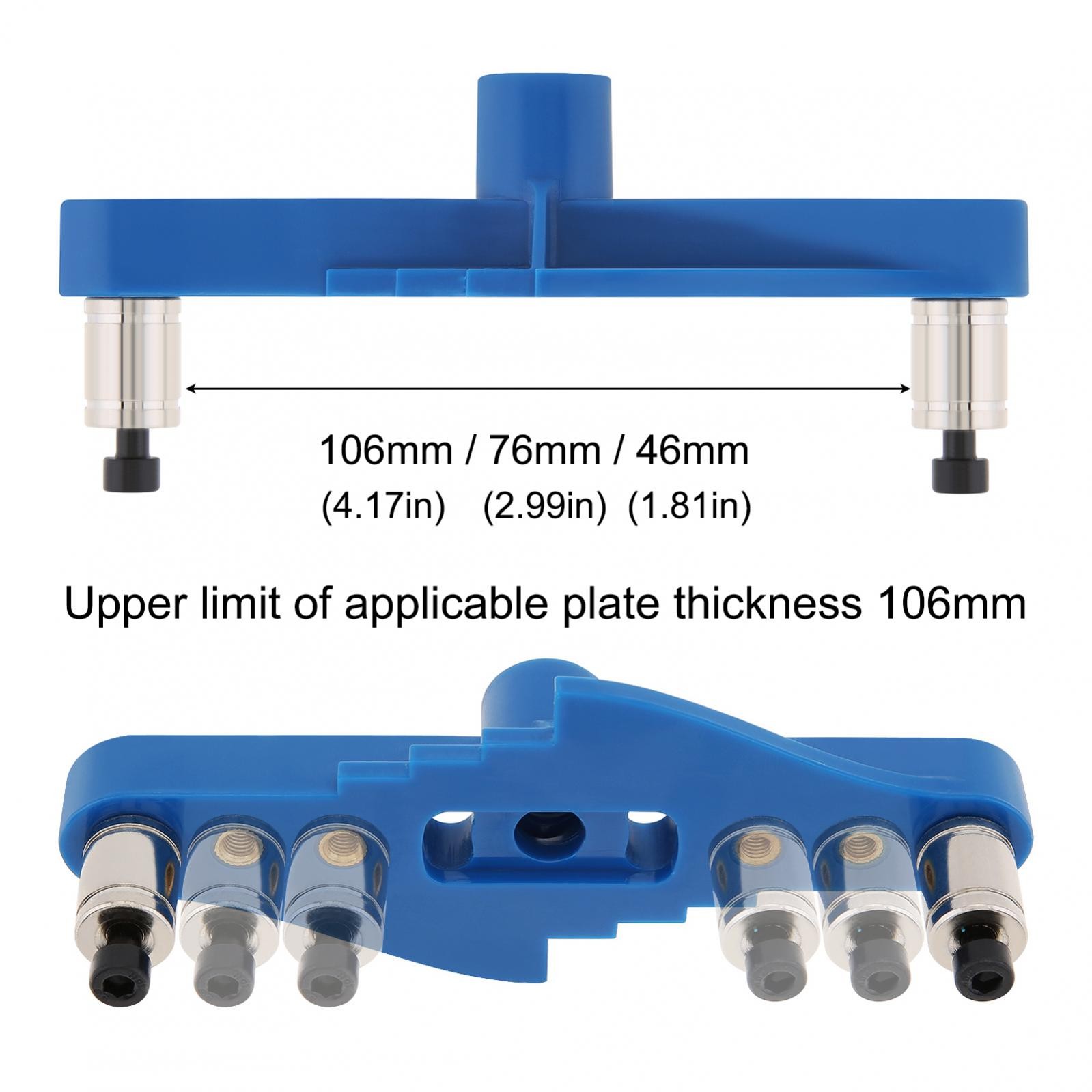 Blue 2 in 1 Dowel Jig Kit Self Centering Line Scriber Woodworking Tools