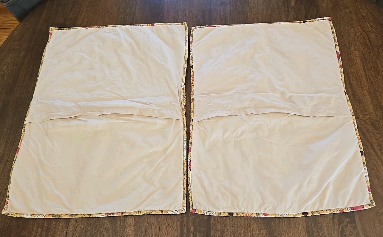 Pottery Barn Set Of 2 Foundations 2014 Reese Quiltex Floral Shams Std 26x20 Rare