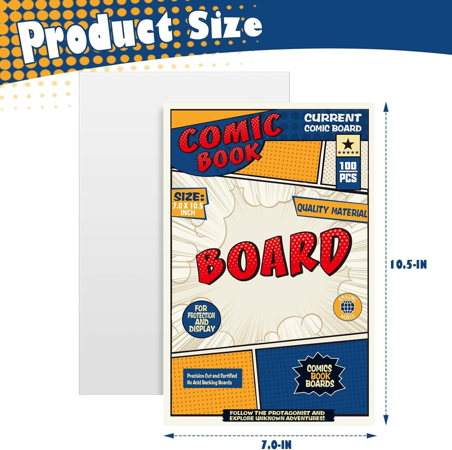 100 Comic Book Boards, Current Size Comic Boards Thick and Durable Regular Co...