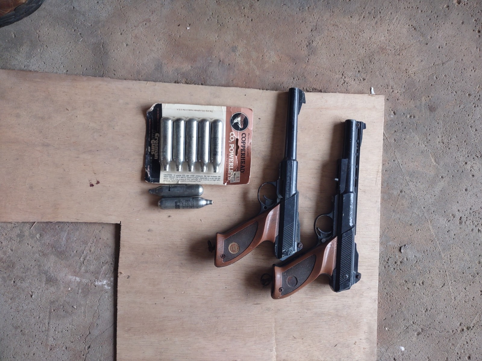 Lot TWO vtg DAISY BB .177 4.5mm gun pistol POWERLINE 1200 CO2 air Parts Only