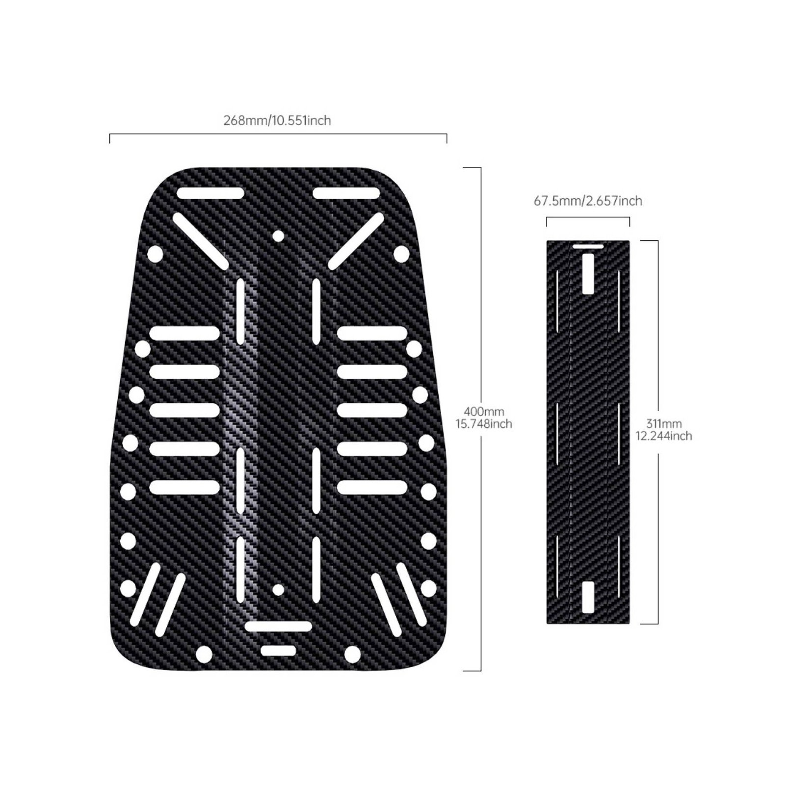 Carbon Fiber Diving Backplate Technical Diving Harness Plate