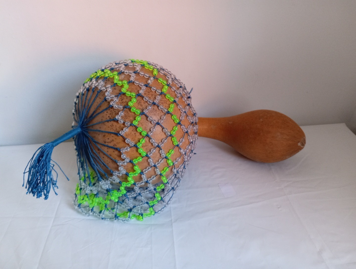 Ghana Shekere Calabash Gourd Hand Percussion Bead Shaker Music Instrument 13"
