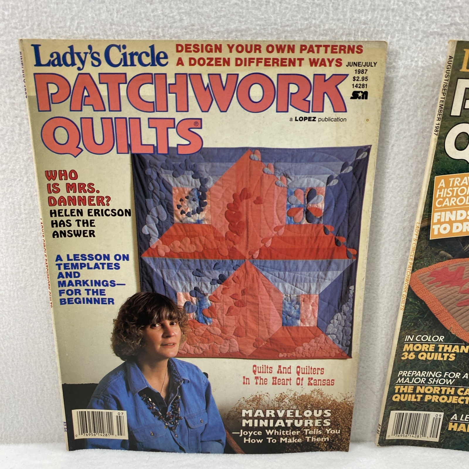 2 Lady's Circle Patchwork Quilts Magazines 1987 Vtg Quilt Patterns