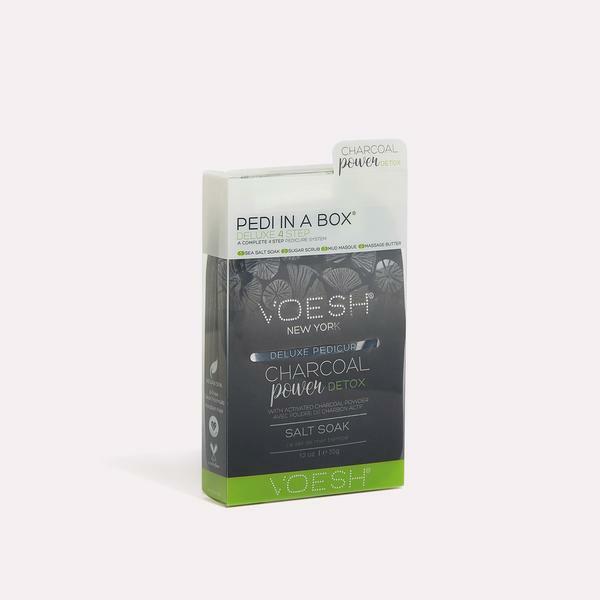 Voesh Pedi In A Box Deluxe 4 Step Pedicure Charcoal Power Detox (Pack Of 50)