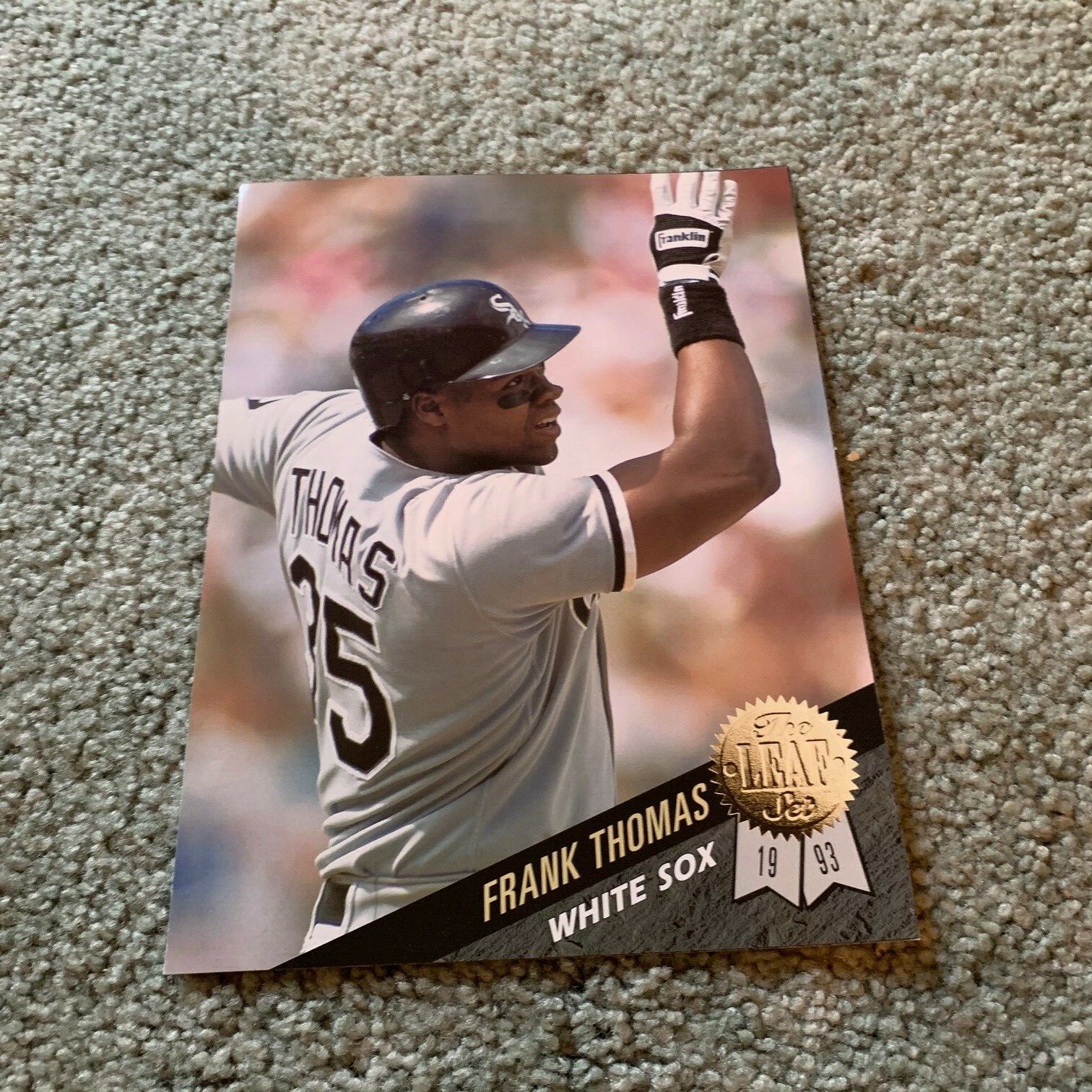 1993 Chicago White Sox Frank Thomas Leaf Baseball Promotional Baseball Piece