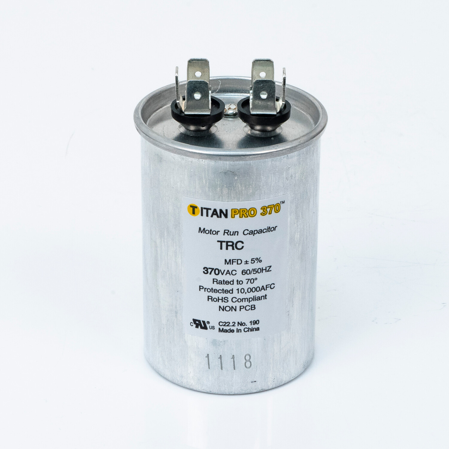 Packard TRC20 Titan PRO Run Capacitor 20 MFD 370 Volt Round