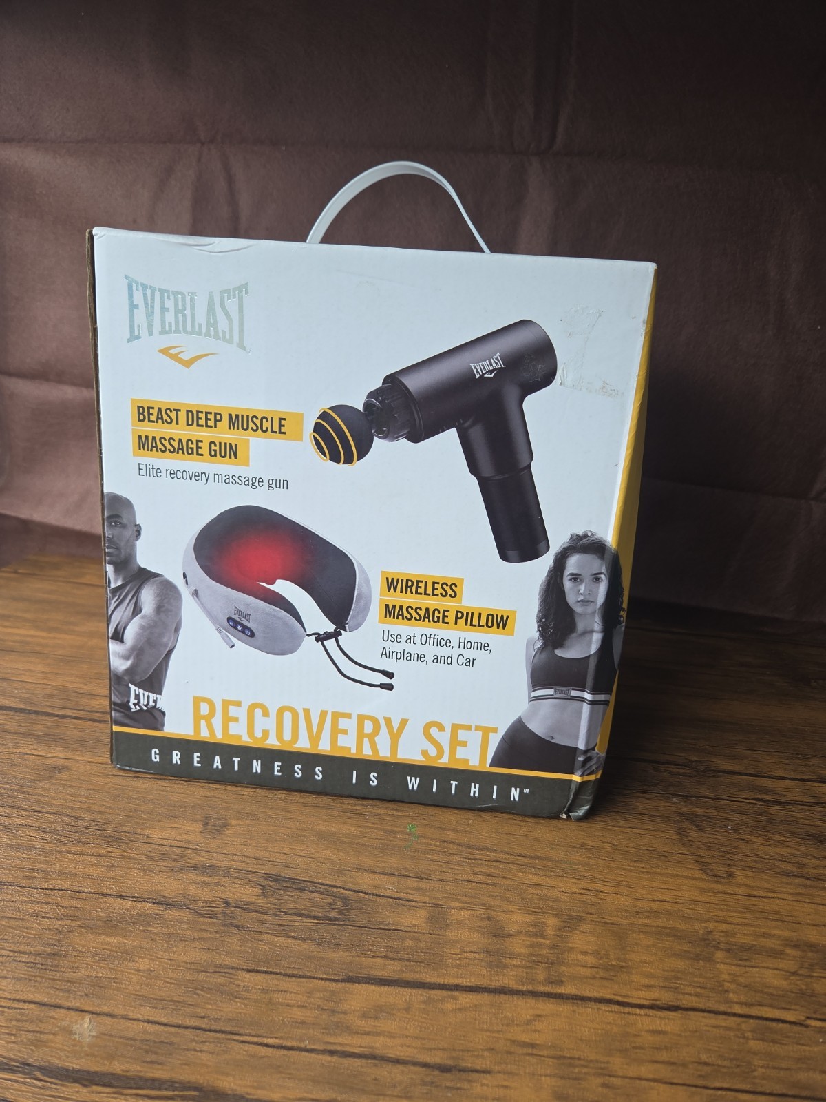 Everlast Recovery Set Deep Muscle Massage Gun And Wireless Massage Pillow