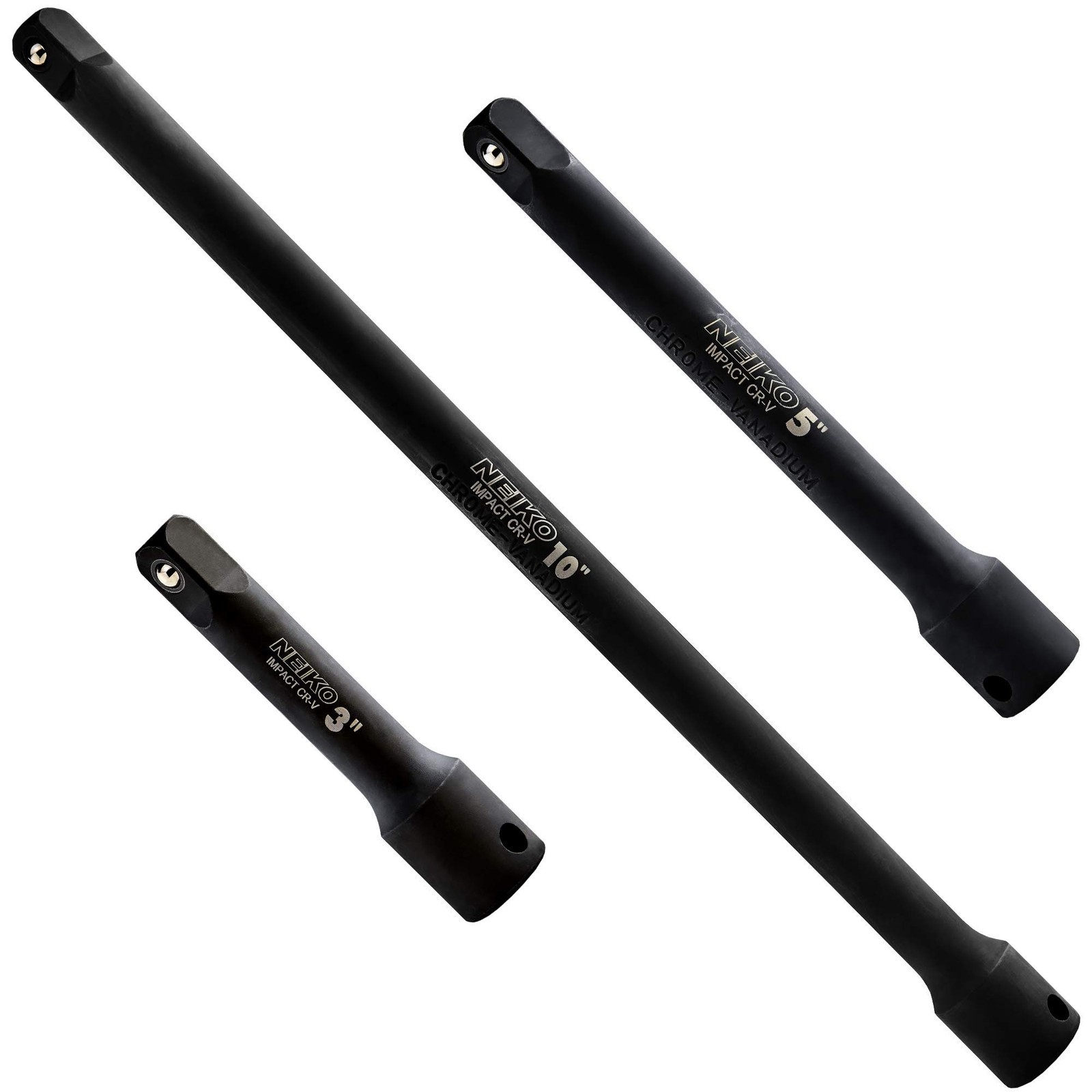 00234A 3/8-Inch-Drive Impact Extension-Bar Set, Made with CrV Steel, 3-Inch, ...