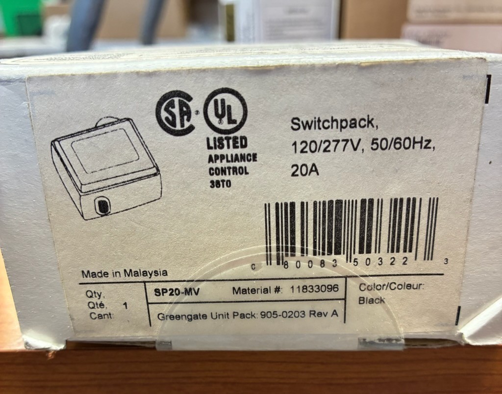 Greengate SP20-MV Switchpack 120/277V 50/60Hz 20A