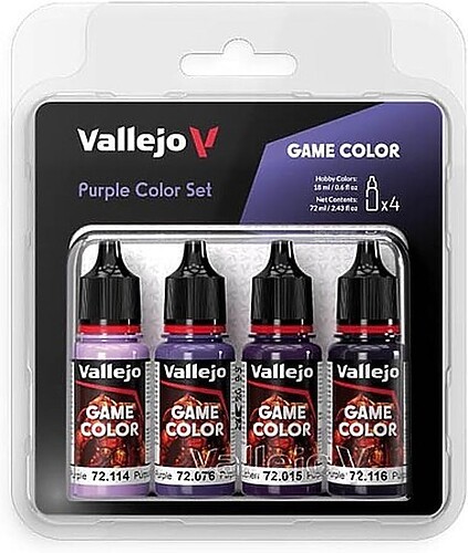 Vallejo Purple Game Color Paint Set (4 Colors) (18ml) - Hobby and Model Acrylic