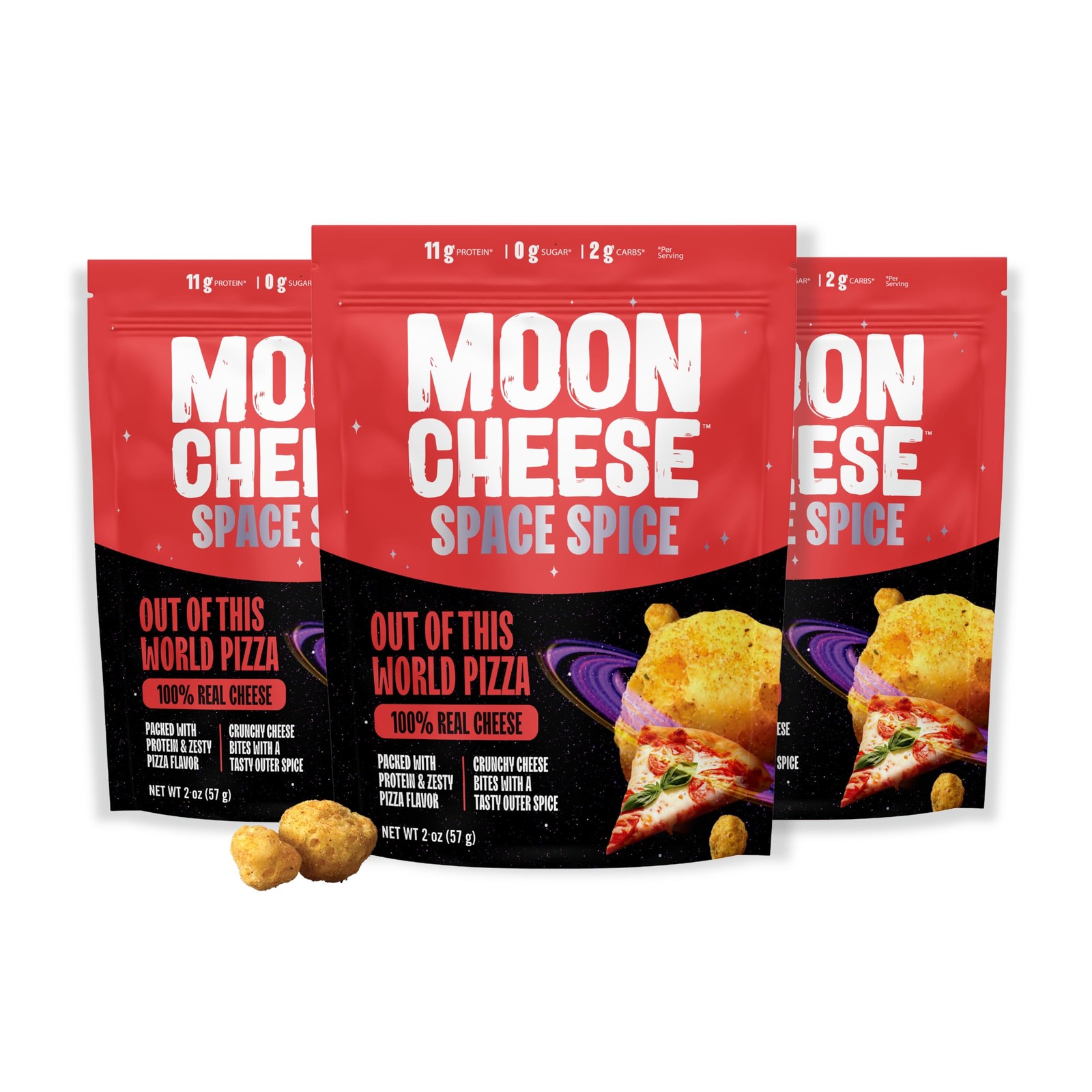 Moon Cheese Space Spice, Out Of This World 2 Ounce (Pack of 3), No Color