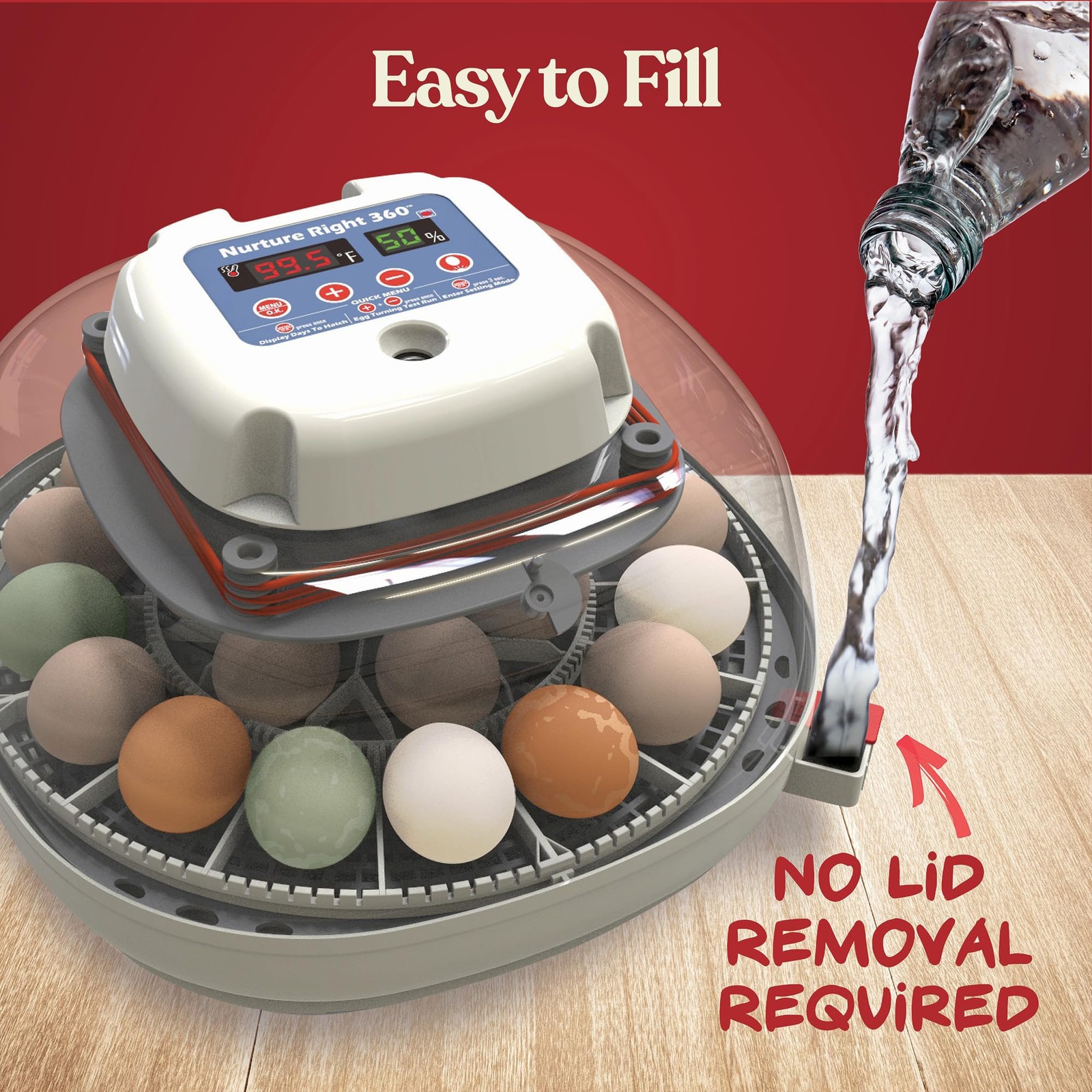 Nurture Right Egg Incubator for Hatching Chicks, Holds 12-22 Eggs, Automatic Tur