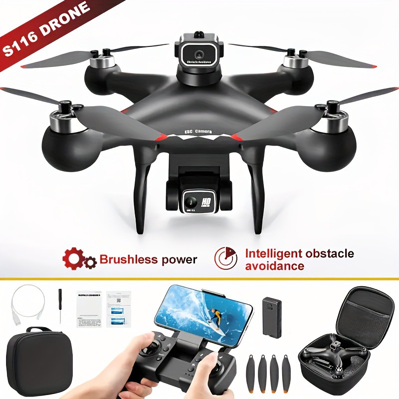 S116 4K Drone RC Brushless Dual Camera WiFi FPV Foldable Quadcopter ND