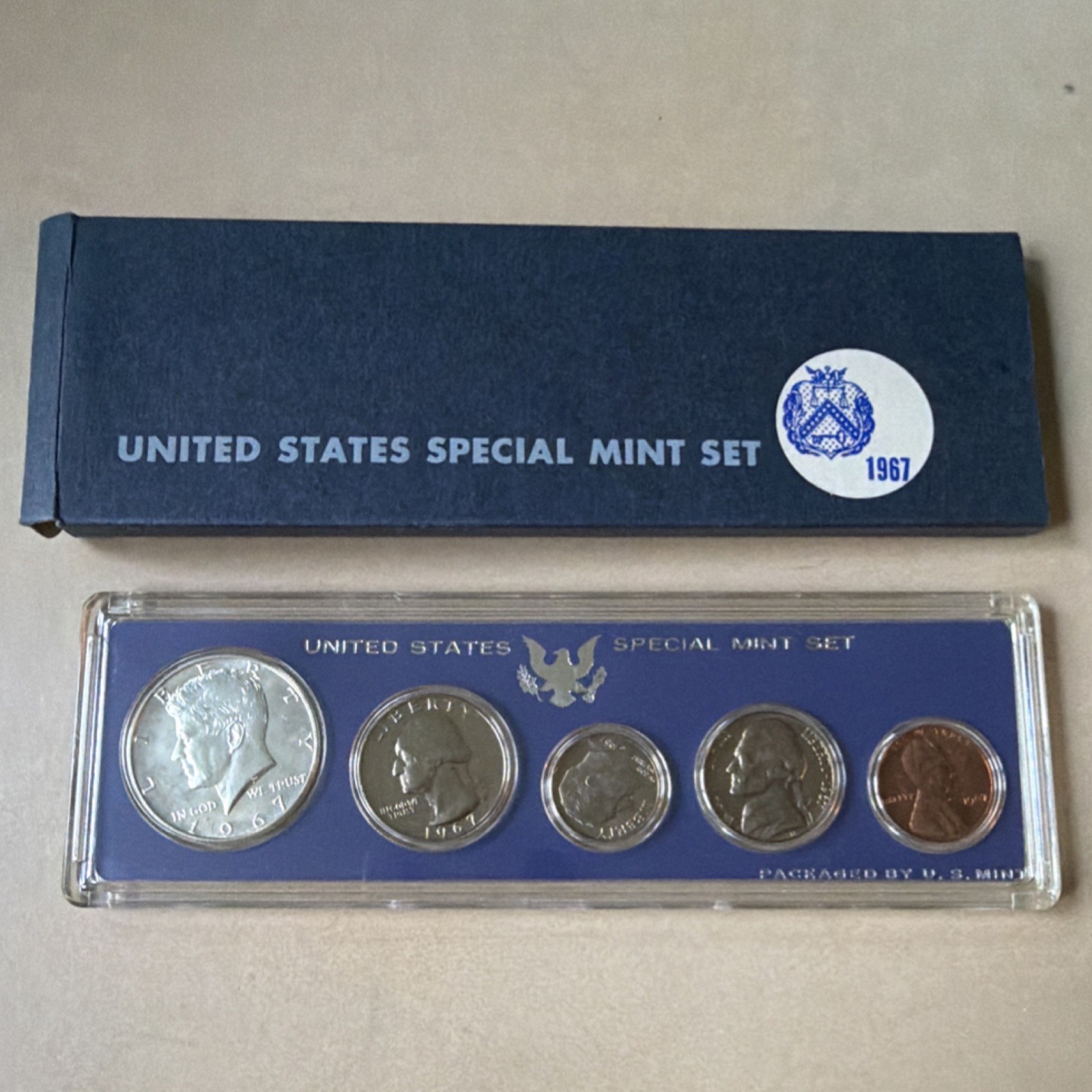 U.S. Mint 1967 Uncirculated Multicolor Coin Set with Original Packaging