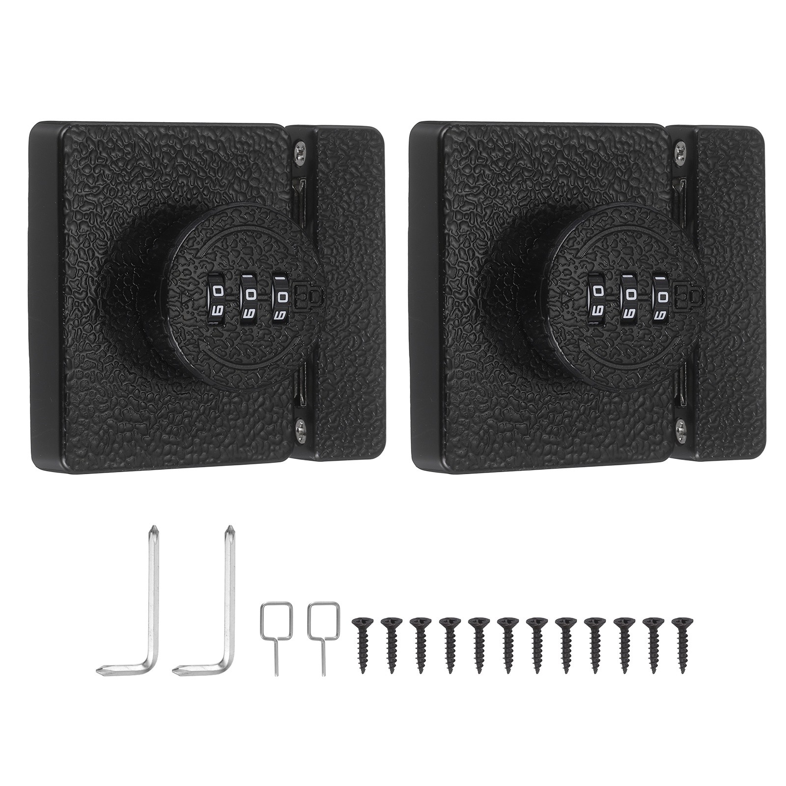 2Set Combination Cabinet Lock 3 Digit Keyless Password Rotary Hasp Locks Black