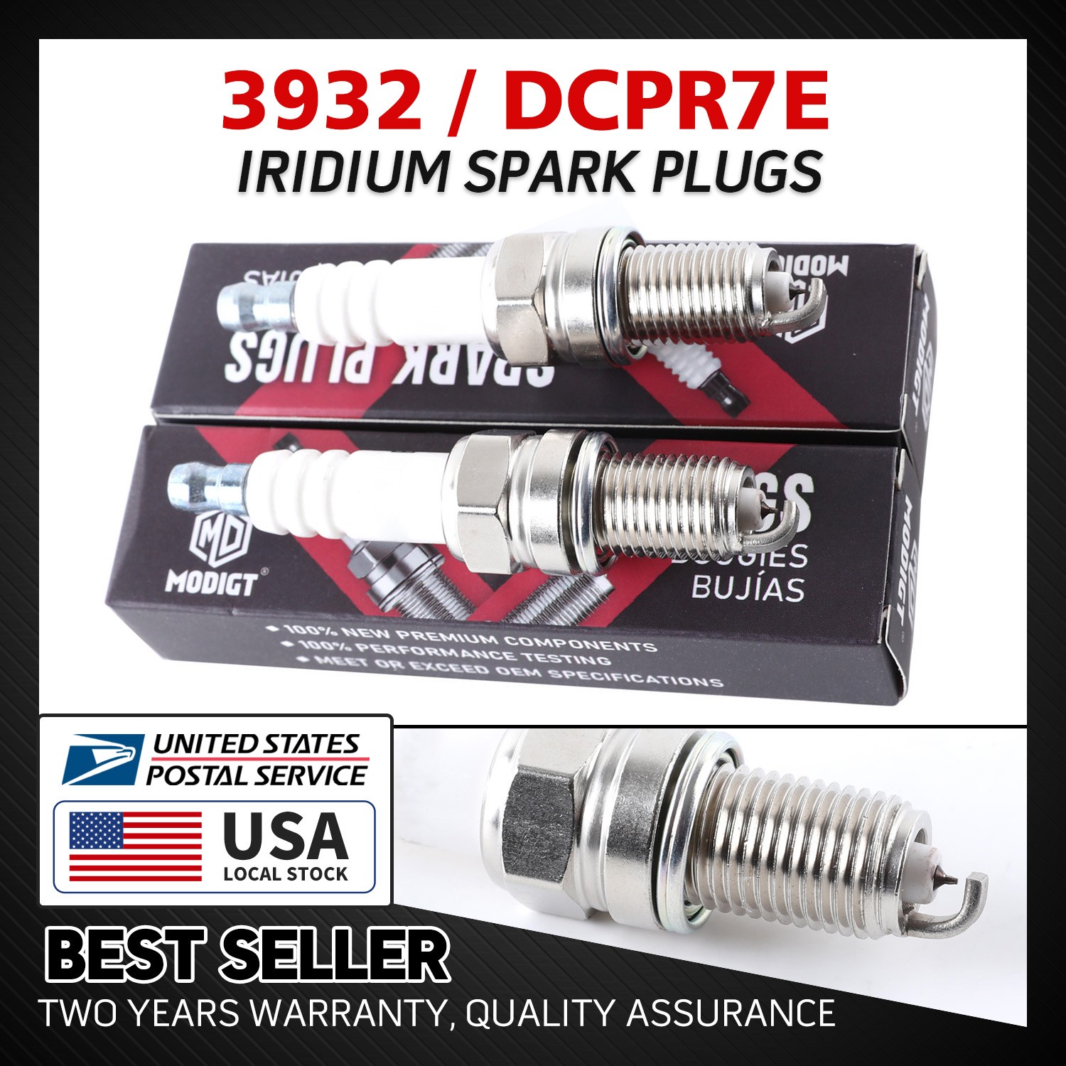 Hot sales 2Pcs Brand-New OEM Spark Plug 3932/DCPR7E Replacement For Honda Torch