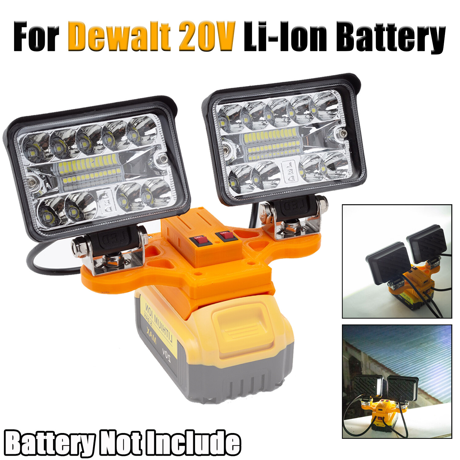 For Dewalt 20V Li-Ion Battery LED Work Light High Lumen Outdoor Floodlight US