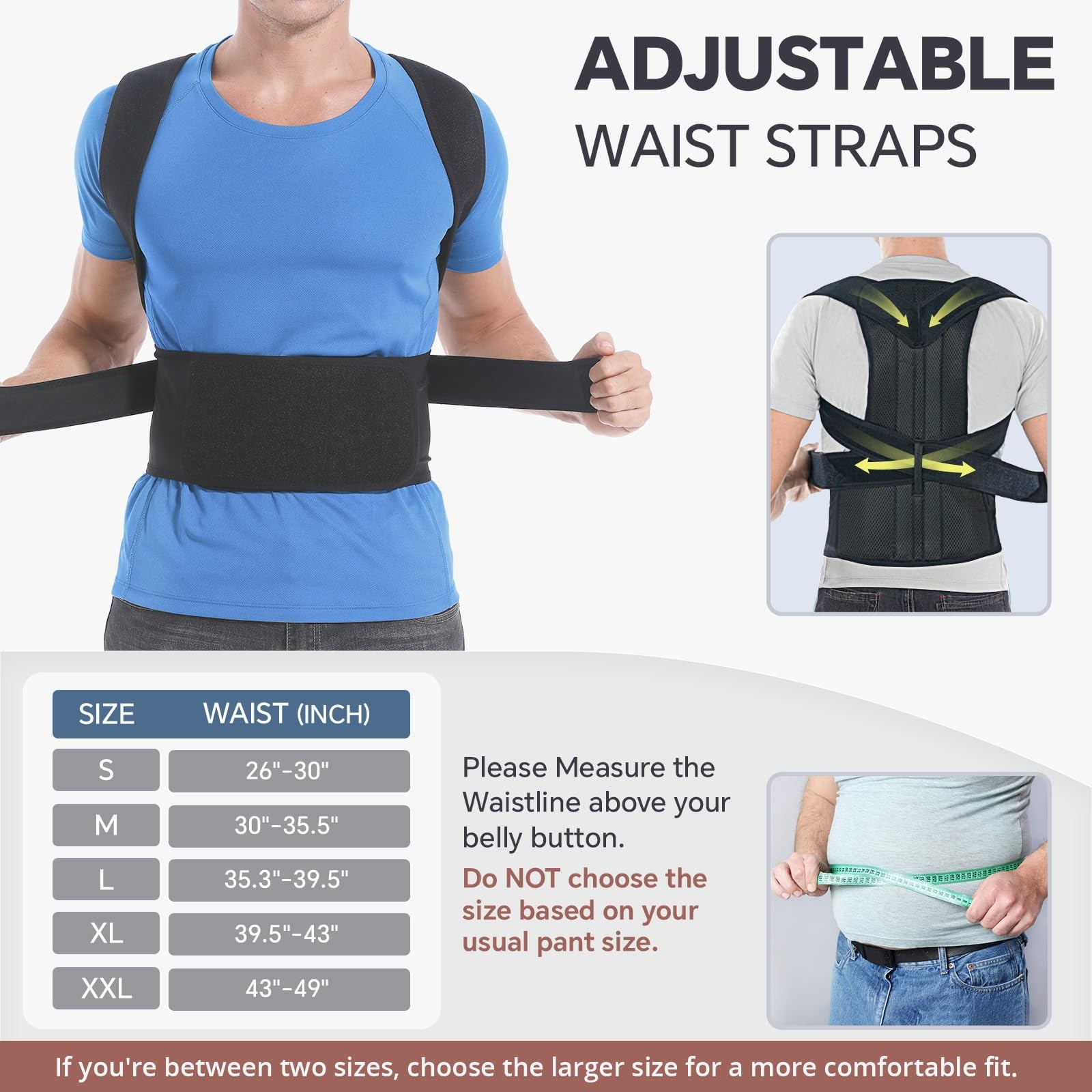 Back Brace Posture Corrector for and Men, Back Braces for Upper and Lower Bac...