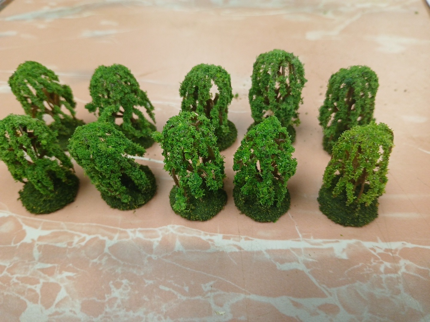 10 Micro Landscape Model Willow Trees wargaming scenery terrain 1.5" Based