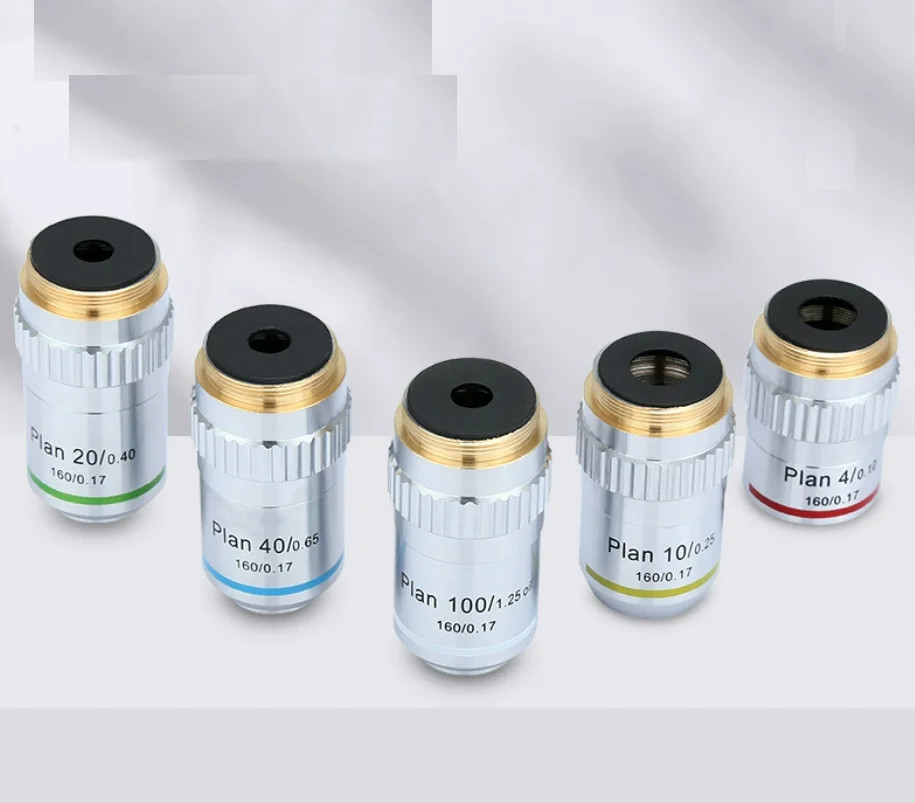Plan Achromatic Objective Lens Biological Microscope Objectives Standard RMS