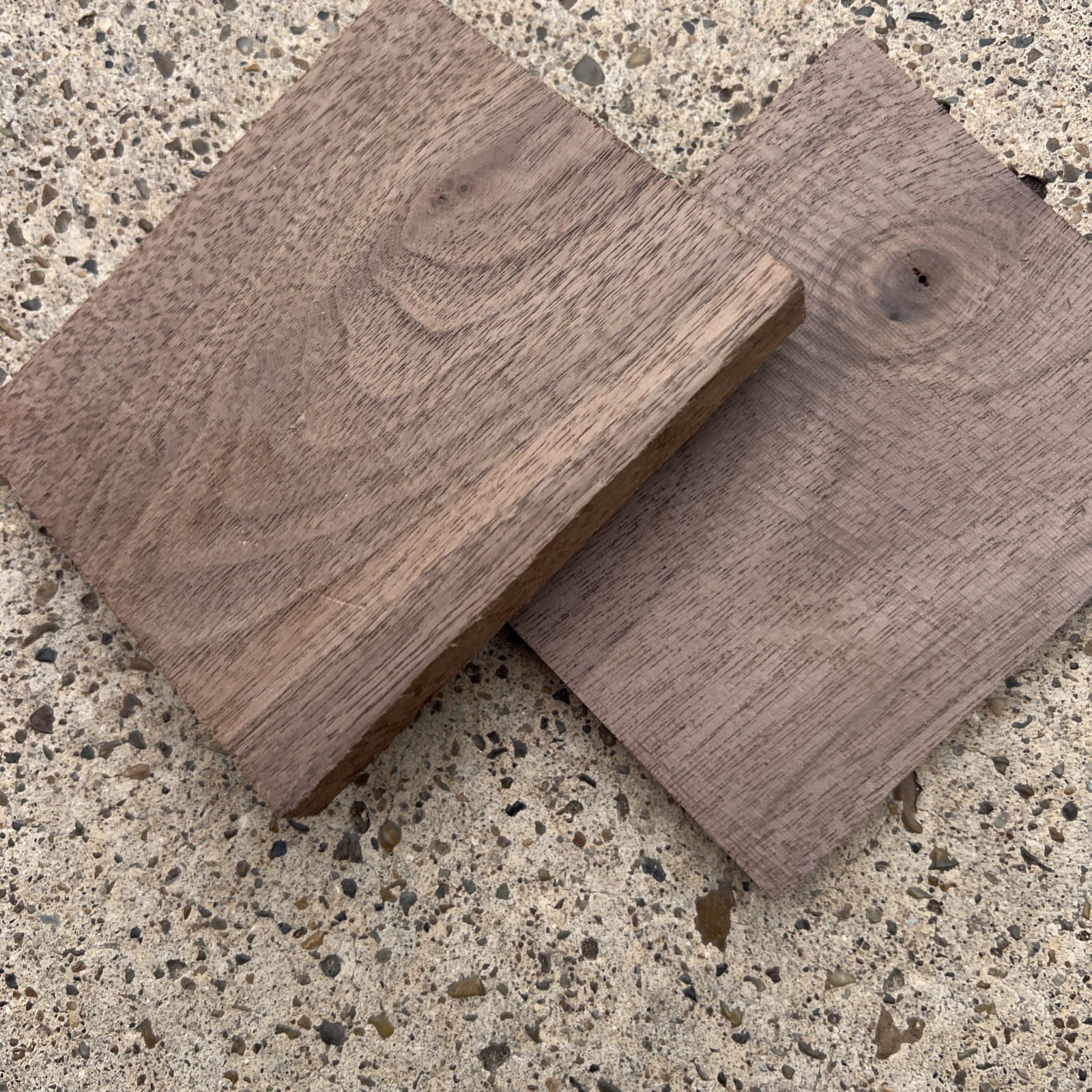 Pair of Walnut Wood Palm Swells / Knife Handle Scales - 10cm x 8.5cm x 1-1.5cm